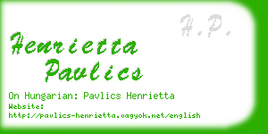 henrietta pavlics business card